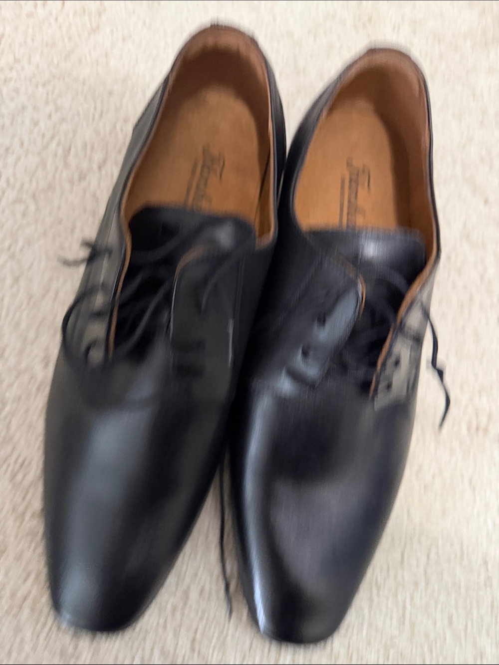 Florsheim Black Leather Lace-Up Derby Shoes
